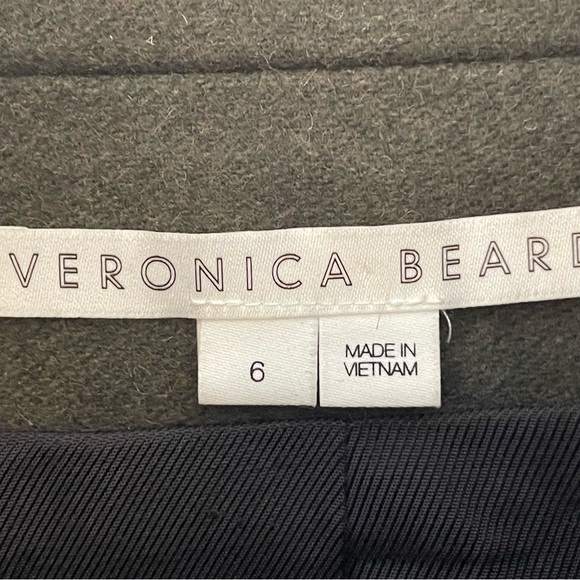 Veronica Beard jacket Utility “Arshia” size 6 mixed media green knit sleeves - Picture 6 of 9